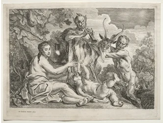 Almathea vuohen ravitsema Jupiter, 1652.