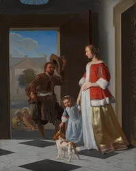 Kalakauppias ovella, 1663 (öljy kankaalle paneelissa)
