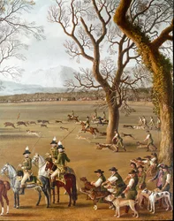 Ferdinand IV villisikajahdissa Cassanon tilalla. Yksityiskohta, Jakob Philipp, lisänimeltään Hackert d