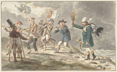 Sarjakuva Napoleon I Bonaparten vetäytymisestä Venäjältä
