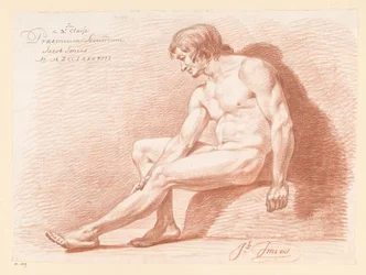 Istuva alaston mies, sivukuva (2. palkinto 1788)