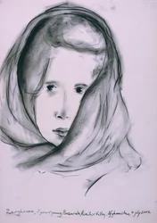 Zarghoona, Panshir Valley, Afganistan, 4. heinäkuuta 2002 (hiili paperilla)