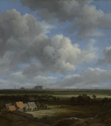Näkymä Haarlemiin luoteesta, valkaisukentät etualalla, noin 1650-82