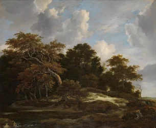 Metsämaisema ja jäniksenmetsästys