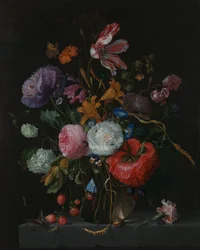 Kukkia lasimaljakossa, n. 1670