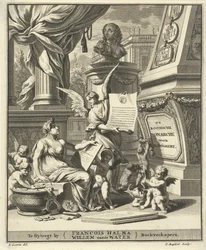 Nimisivu A. Bogaertille, Rooman monarkia, esitetty läntisen ja itäisen keisarin kolikoissa, Utrecht 1697