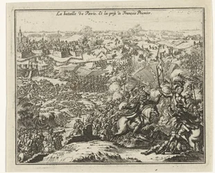 Pavian taistelu Ranskan kuninkaan Francis I:n vangitseminen La bataille de Pavie. Et la Prize de François Priemier (nimi esineessä)
