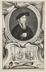 Muotokuva Edward Seymourista, Somersetin herttuasta, kuvitus teoksesta Heads of Illustrious Persons of Great Britain, pub. kirjoittanut Knapton, Lontoo 1742
