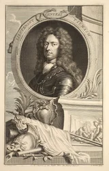 Kenraaliluutnantti Talmashin muotokuva, kuvitus teoksesta Heads of Illustrious Persons of Great Britain, pub. kirjoittanut Knapton, Lontoo 1742