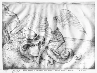 Arkkienkeli Pyhä Mikael, n. 1450 (muste vellum)