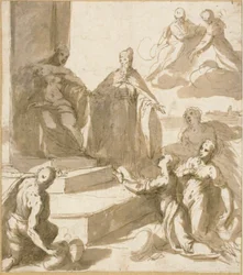 Tutkimus Venetsiaan saamaan kunnianosoituksia ja lahjoja Bresciasta, Udinen, Padovasta ja Veronasta, ja Doge Francesco Venier esittelee ne
