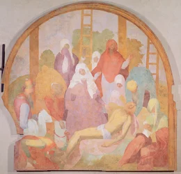 Laskeuma, lunette Passion freskojaksosta, 1523-6