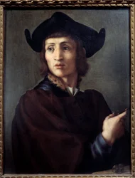 Jalokivikauppiaan muotokuva. Jacopon (Iacopo) maalaus Carrucci dit il Pontormo (Pontormo) (1494-1556)