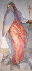 Ilmestys, fresko, yksityiskohta, Capponin kappeli, Santa Felicitan kirkko, Firenze