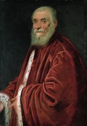 Senaattori Marco Grimanin (1494-1544) muotokuva, Tintoretto, Jacopo (1518-1594). Öljy kankaalle, c. 1580. Mitat : 96x60 cm. Taidehistoriallinen museo, Vienne