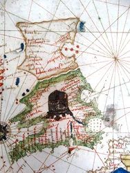Englanti, Wales ja Skotlanti, renessanssin aikaiselta Euroopan kartalta, Jacopo Russo (jälkeen), 1528