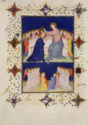 Käsikirjoitukset 11060-11061, Notre-Damen hetket: kompletorio, Neitsyen kruunajaiset, teoksesta "Très Riches Heures du Duc de Berry"