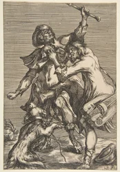 Kaksi taistelevaa kerjäläistä, 1612-1616.