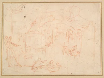 Figuuritutkimukset (recto); Lavasetti (käänteinen)