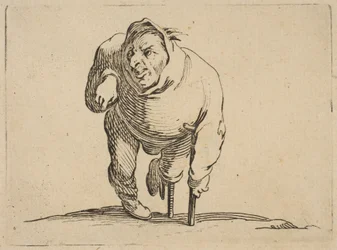 Raju kainalosauvalla ja puisella..., 1616-22.