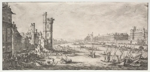 Kaksi upeaa näkymää Pariisiin: Näkymä Louvresta, 1628-1630.