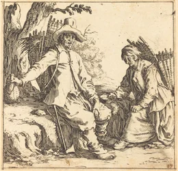 Talonpoikapari levossa, n. 1621.