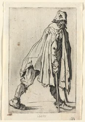 The Beggars: The Beggar on cruches, Wearing cap, c. 1623.