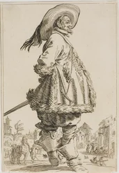 Herrasmies turkisviipaleessa kädet selän takana, sarjasta The Nobility of Lorraine