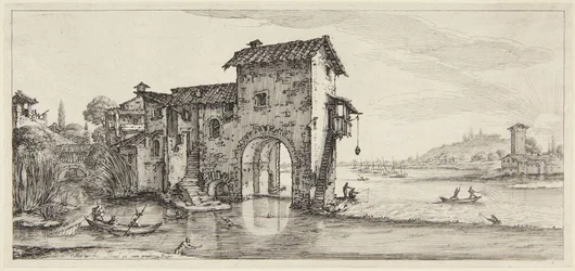 Vesimylly, sarjasta Paysages gravés pour Jean de Médicis, Paysages dessinés à Florence