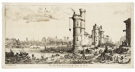 Näkymä Pont Neufista ja Tour de Neslestä (kaiverrus) (kaiverrus)