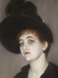 Marie Blanche Vasnierin muotokuva, yksityiskohta