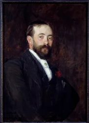 Espanjalaisen taidemaalari Don Rafael de Ochoa y Madrazon muotokuva (1858) Jacques Emilen (Jacques-Emile) Blanchen (1861-1942) maalaus 1890 Su. 0,55x0,77 m Rouen, Musee des Beaux Arts