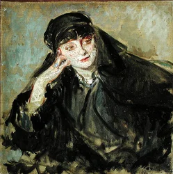 Tutkimus kreivitär Anna de Noaillesin (1876-1933) muotokuvaa varten 1912