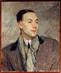 Tutkimus Paul Morandin (1888-1976) muotokuvaa varten Jacques Emilen (Jacques-Emile) Blanchen (1861-1942) maalaus Dim. 0,54 x 0,45 m Rouen. Kuvataidemuseo
