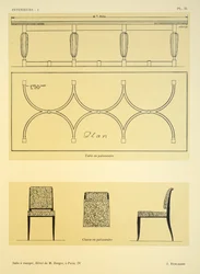 Ruokasali IV, Hotel de M. Berger, Pariisi, kuva Leon Moussinacin julkaisusta Interieurs, pubi. Albert Levy, 1924-26