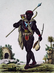 Mies Namaquas-heimosta, Afrikasta, kaiverrus Encyclopedia of voyagesista