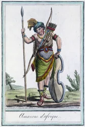 Afrikkalainen Amazon - julkaisussa "" Encyclopedia of Travels"", kirjoittanut Grasset St Sauveur, toim. 1796