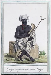 Ganga, taikurilääkäri Kongosta - Grasset Saint Sauveurin "" Encyclopedia of travels" -julkaisussa, toim. Pariisi 1796