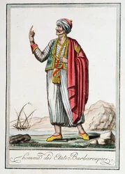 Man of the Barbarian States, "" Encyclopedia of Voyages"", kirjoittanut J. Grasset Saint-Sauveur (Saint Sauveur)