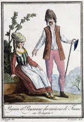 Fiumen talonpoika (Kroatia) - Grasset St Sauveurin "" Encyclopedia of Travels" -julkaisussa, toim. 1796 (kaiverrus)