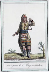 Sauvagesse of Hudson Bay (Kanada) - Grasset St Sauveurin "" Encyclopedia of Travels" -julkaisussa, toim. 1796