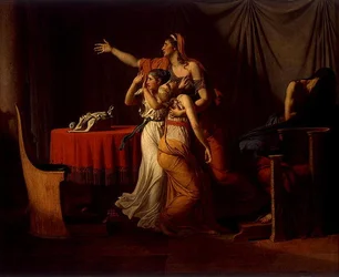 Lictors kantamassa Brutukselle hänen poikiensa ruumiita, 1789