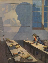 Nuori Napoleon Bonaparte opiskelemassa