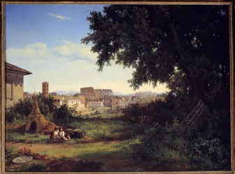 Rooma, näkymä Colisseelle (Colosseo) Raymond Bracassatin (1804-1867) maalaus 1827 su. 0,74x0,99 m Rouen, Kuvataidemuseo