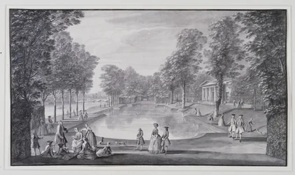 Joenvarsiallas, Lord Burlingtonin Chiswick Villa (kynä ja muste pesulla paperille)