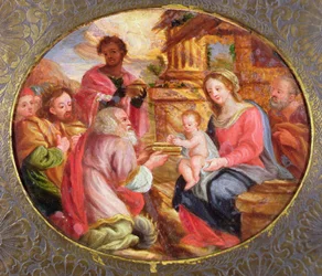 Adoration of the Magi (öljy kankaalle)
