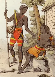 Mies ja nainen Palaun saarilta, 1805 (värikaiverrus)
