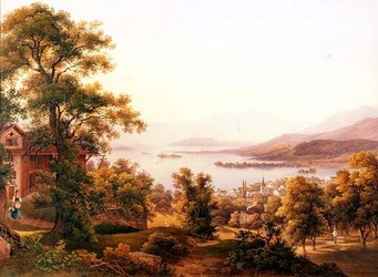 Näkymä Horgenista Zürichin järvellä