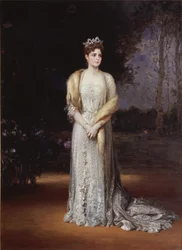 Venäjän keisarinna Aleksandra Fjodorovnan muotokuva 1872-1918, tsaari Nikolai II:n vaimo, 1914