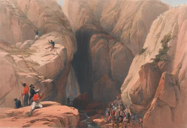 Kojakin solan sisäänkäynti Parushista, noin 1839 (litografia, sävytetty).